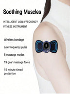 LCD Display EMS Neck Massage Electric Massager Cervical Neck Back Patch 8 Mode Pulse Muscle Stimulator