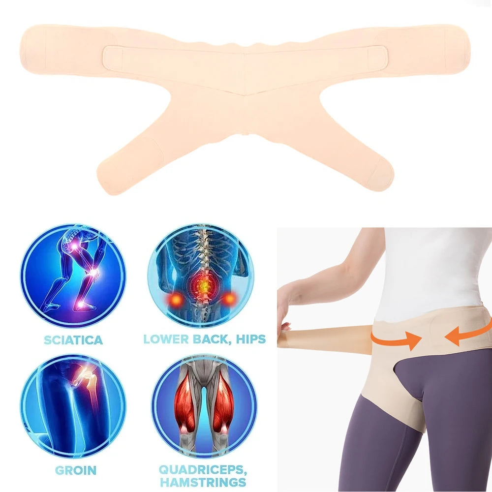 OZZOMM Ultra Thin Hip Brace for Sciatica Pain Relief, Thigh Compression Sleeve Wrap for Hamstring & ...