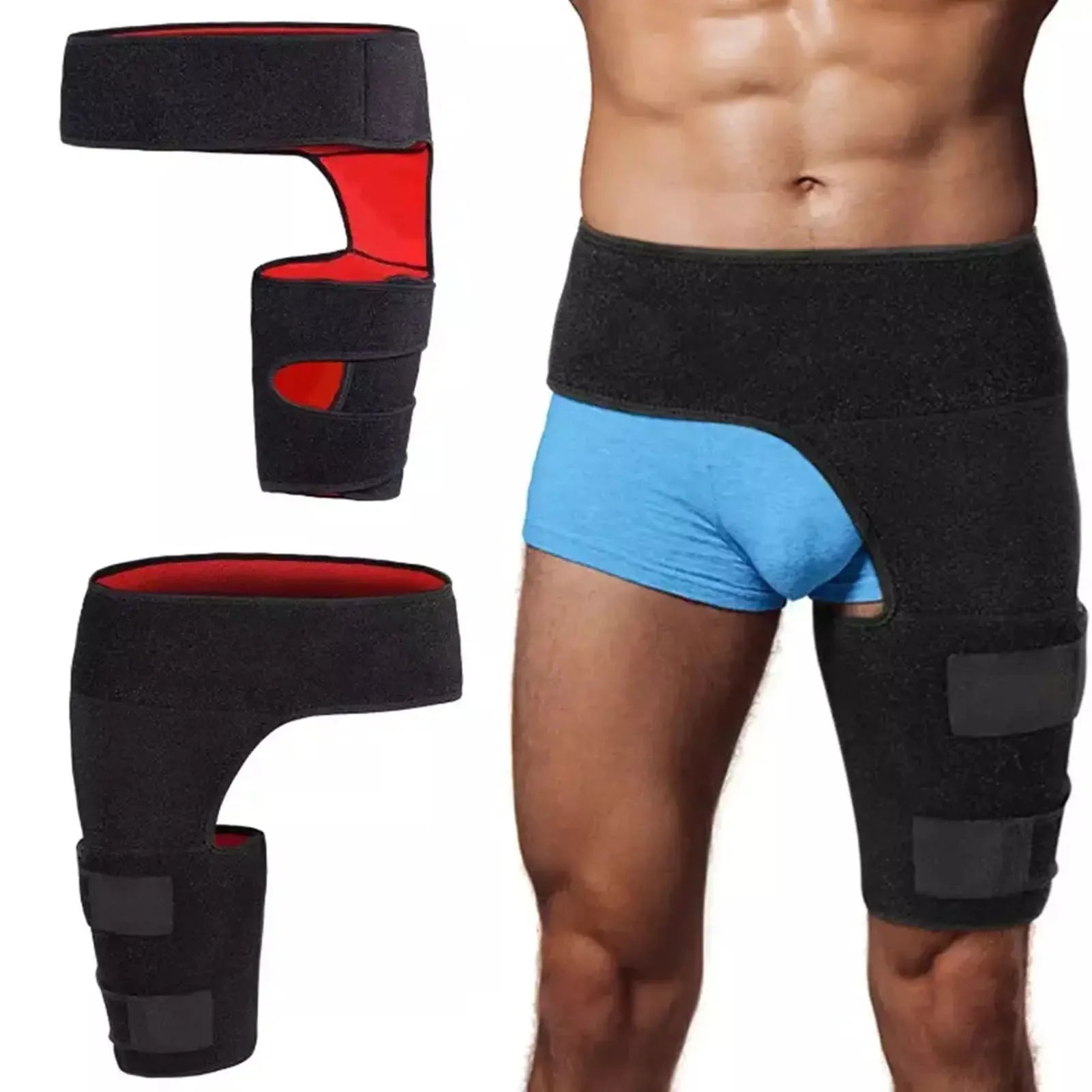 Waist and Leg Support Straps Adjustable Groin Compression Wrap for Pulled Groin Muscle
