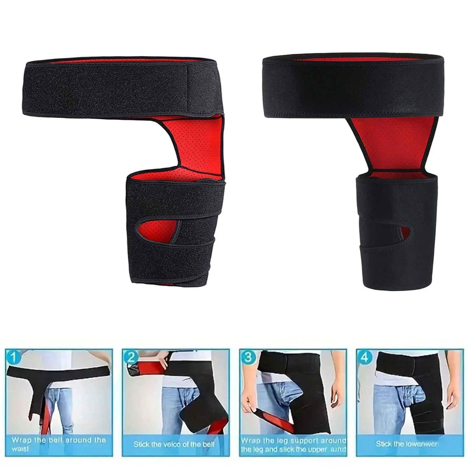Waist and Leg Support Straps Adjustable Groin Compression Wrap for Pulled Groin Muscle