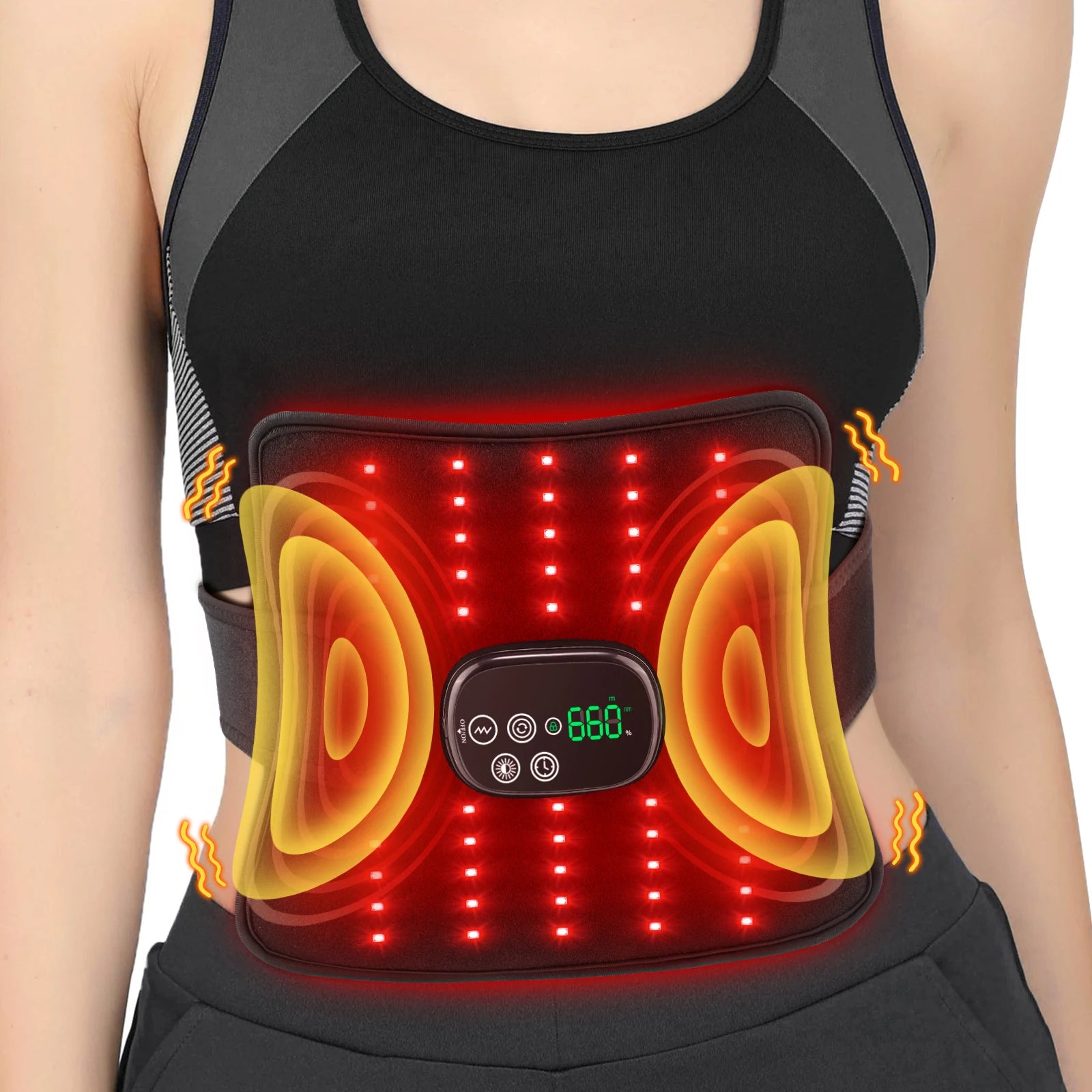 Wireless Electric Infrared Knee Pad Massager Red Light Heating Vibration Leg Waist Joint Support Bra...