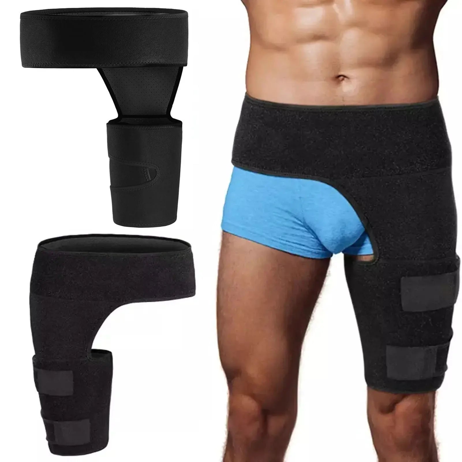 Waist and Leg Support Straps Adjustable Groin Compression Wrap for Pulled Groin Muscle